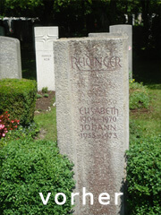Grabmal in München vor der Restauration